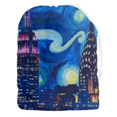 Starry Night In New York Van Gogh Manhattan Chrysler Building And Empire State Building Drawstring Pouch (3xl) by Modalart