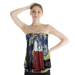 Cartoon Dog House Van Gogh Strapless Top by Modalart
