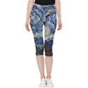 Mosaic Art Vincent Van Gogh Starry Night Inside Out Lightweight Velour Capri Leggings  View3
