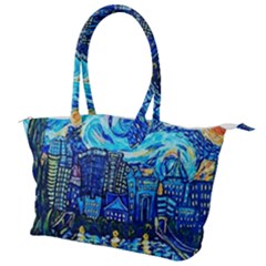 Starry Night Van Gogh Painting Art City Scape Canvas Shoulder Bag by Modalart