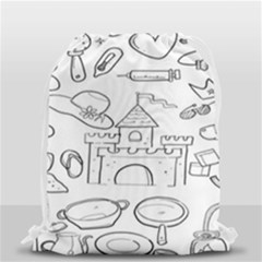 Baby Hand Sketch Drawn Toy Doodle Drawstring Bag (small) by Pakjumat