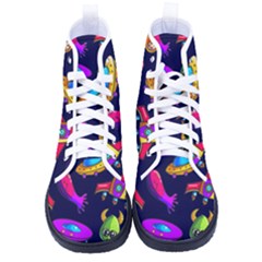 Space Pattern Women s High-top Canvas Sneakers by Bedest