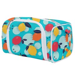 Pop Art Style Citrus Seamless Pattern Toiletries Pouch by Bedest