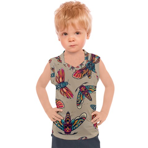 Tattoos Colorful Seamless Pattern Kids  Sport Tank Top by Bedest