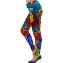 Graffiti Characters Seamless Pattern Lightweight Velour Leggings View3