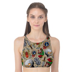 Tattoo Pattern Tank Bikini Top by Bedest
