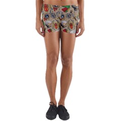 Tattoo Pattern Yoga Shorts by Bedest