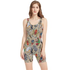 Tattoo Pattern Women s Wrestling Singlet by Bedest