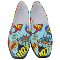Comic Bubbles Seamless Pattern Women s Classic Loafer Heels by Bedest