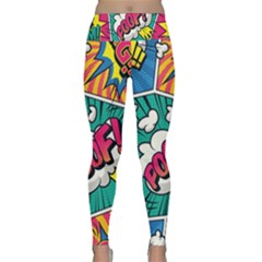 Comic Colorful Seamless Pattern Lightweight Velour Classic Yoga Leggings by Bedest