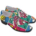 Comic Colorful Seamless Pattern Women Heeled Oxford Shoes View3