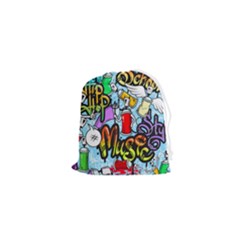 Graffiti Characters Seamless Patterns Drawstring Pouch (xs) by Bedest