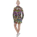 Graffiti Word Seamless Pattern Women s Long Sleeve Casual Dress View2