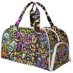 Graffiti Word Seamless Pattern Burner Gym Duffel Bag by Bedest