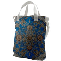 Flower Mandala Pattern Canvas Messenger Bag by Pakjumat