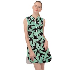 Orca Killer Whale Fish Sleeveless Shirt Dress by Pakjumat