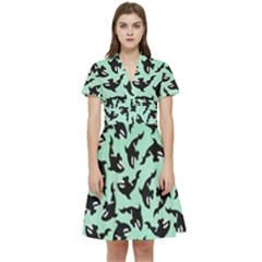 Orca Killer Whale Fish Short Sleeve Waist Detail Dress by Pakjumat