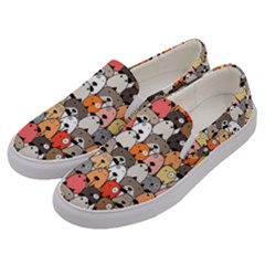 Cute Dog Seamless Pattern Background Men s Canvas Slip Ons by Pakjumat