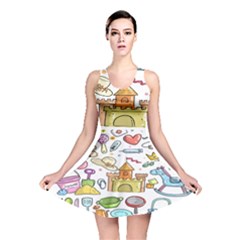Baby Equipment Child Sketch Hand Reversible Skater Dress by Hannah976