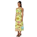Cute Sketch Child Graphic Funny Sleeveless Cross Front Cocktail Midi Chiffon Dress View2