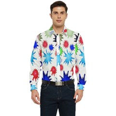 Inks Drops Black Colorful Paint Men s Long Sleeve  Shirt by Hannah976