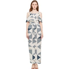 Geometric Triangle Modern Mosaic Draped Sleeveless Chiffon Jumpsuit by Hannah976