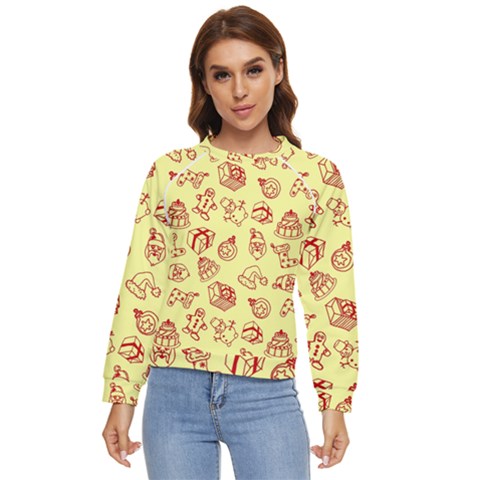 Bw Christmas Icons   Women s Long Sleeve Raglan T-shirt by ConteMonfrey