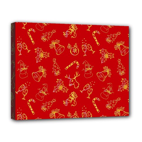 Holy Night - Christmas Symbols  Canvas 14  X 11  (stretched) by ConteMonfrey
