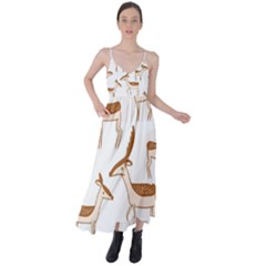 Seamless Deer Pattern Design Tie Back Maxi Dress by Hannah976