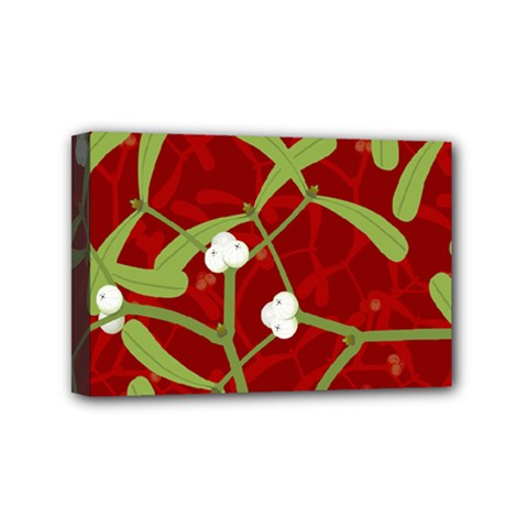Mistletoe Christmas Texture Advent Mini Canvas 6  X 4  (stretched) by Hannah976