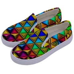 Cube Diced Tile Background Image Kids  Canvas Slip Ons by Hannah976