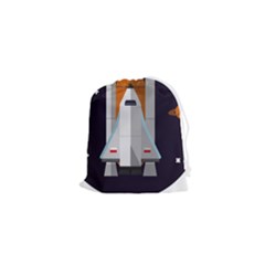 Rocket Space Universe Spaceship Drawstring Pouch (xs) by Sarkoni