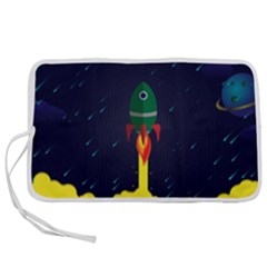 Rocket Halftone Astrology Astronaut Pen Storage Case (s) by Sarkoni