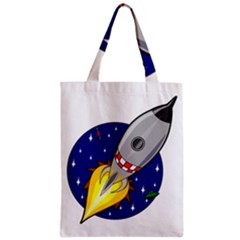 Rocket Ship Launch Vehicle Moon Zipper Classic Tote Bag by Sarkoni