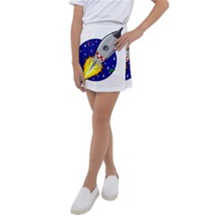 Rocket Ship Launch Vehicle Moon Kids  Tennis Skirt by Sarkoni