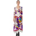Badge Patch Pink Rainbow Rocket Button Up Boho Maxi Dress View1