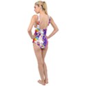 Badge Patch Pink Rainbow Rocket Cross Front Low Back Swimsuit View2