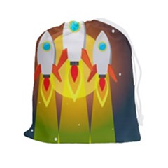 Rocket Take Off Missiles Cosmos Drawstring Pouch (2xl) by Sarkoni