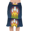 Rocket Take Off Missiles Cosmos Short Mermaid Skirt View1