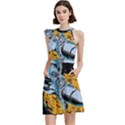 Astronaut Planet Space Science Cocktail Party Halter Sleeveless Dress With Pockets View2