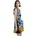 Astronaut Planet Space Science Cocktail Party Halter Sleeveless Dress With Pockets View3