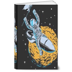 Astronaut Planet Space Science 8  X 10  Hardcover Notebook by Sarkoni