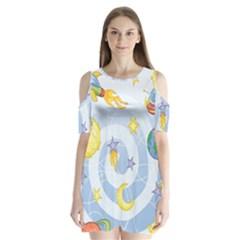 Science Fiction Outer Space Shoulder Cutout Velvet One Piece by Sarkoni
