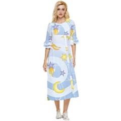 Science Fiction Outer Space Double Cuff Midi Dress by Sarkoni