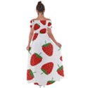 Seamless Pattern Fresh Strawberry Off Shoulder Open Front Chiffon Dress View2