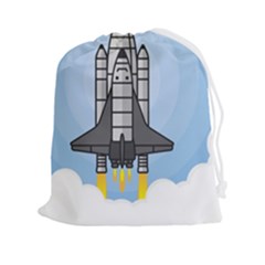 Rocket Shuttle Spaceship Science Drawstring Pouch (2xl) by Sarkoni