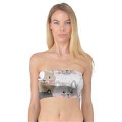 Cute Cats Seamless Pattern Bandeau Top by Sarkoni