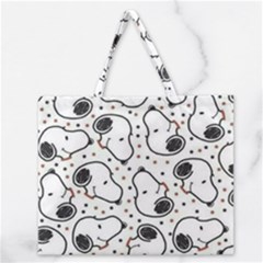 Dog Pattern Zipper Large Tote Bag by Sarkoni