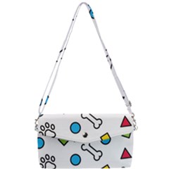 Dog Paw Seamless Pattern Footprint Bone Removable Strap Clutch Bag by Grandong