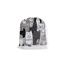 Cute Cat Hand Drawn Cartoon Style Drawstring Pouch (small) by Grandong